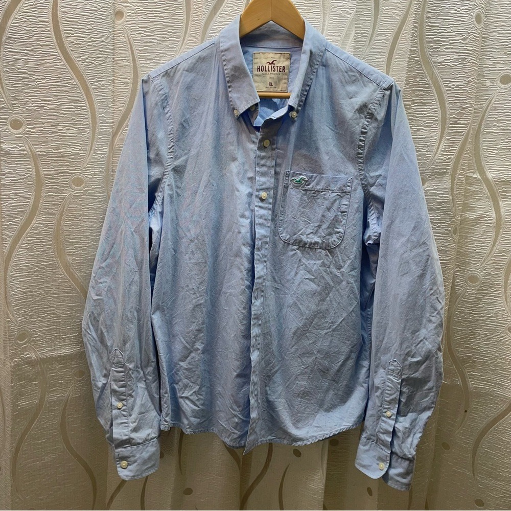 Hollister‎ Mens Light Blue Long Sleeve Button Down Shirt XL